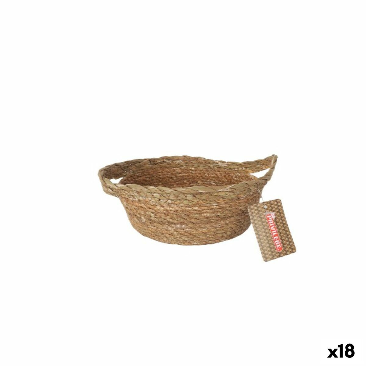Cesta Multiusos Privilege   Marrón Mimbre ø 17 x 7 cm (18 Unidades)