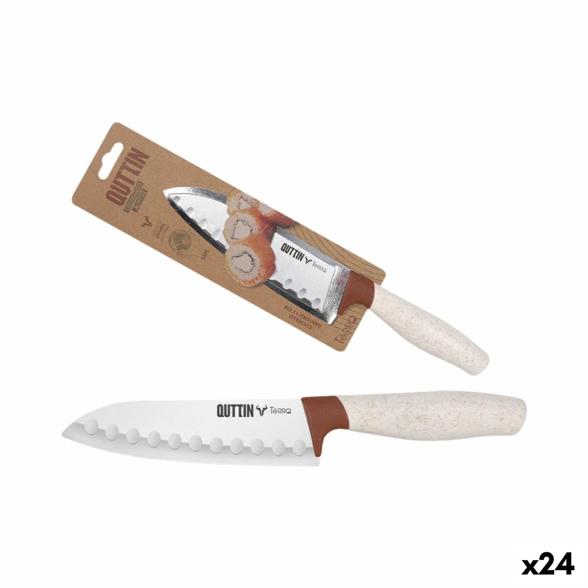 Cuchillo de Cocina Quttin Terra 17 cm (24 Unidades)