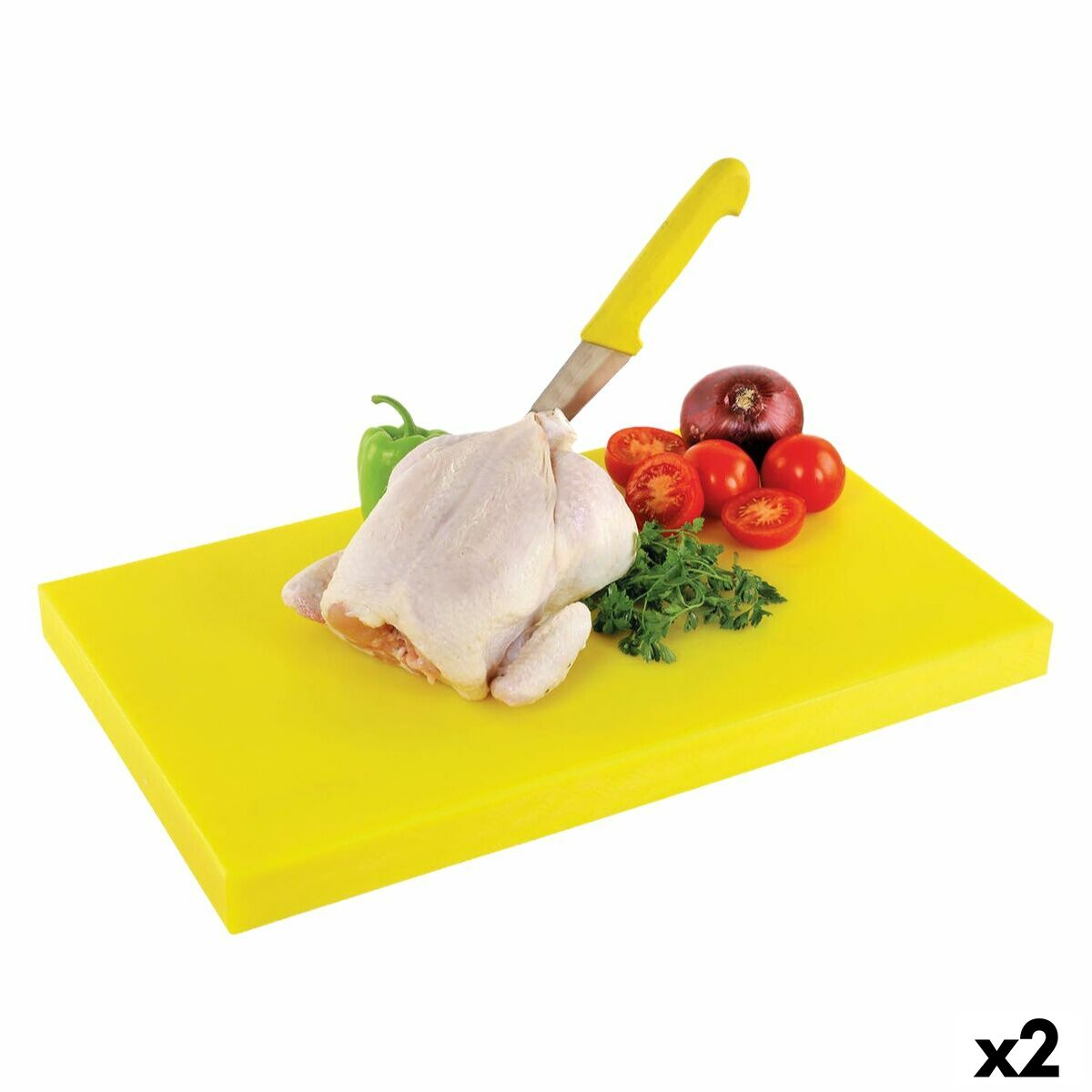 Tabla de cortar Amarillo 40 x 40 x 4 cm (2 Unidades)