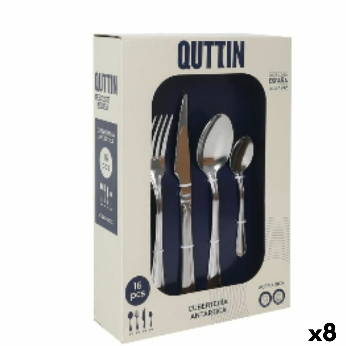 Cubertería Quttin Antartica (8 Unidades)