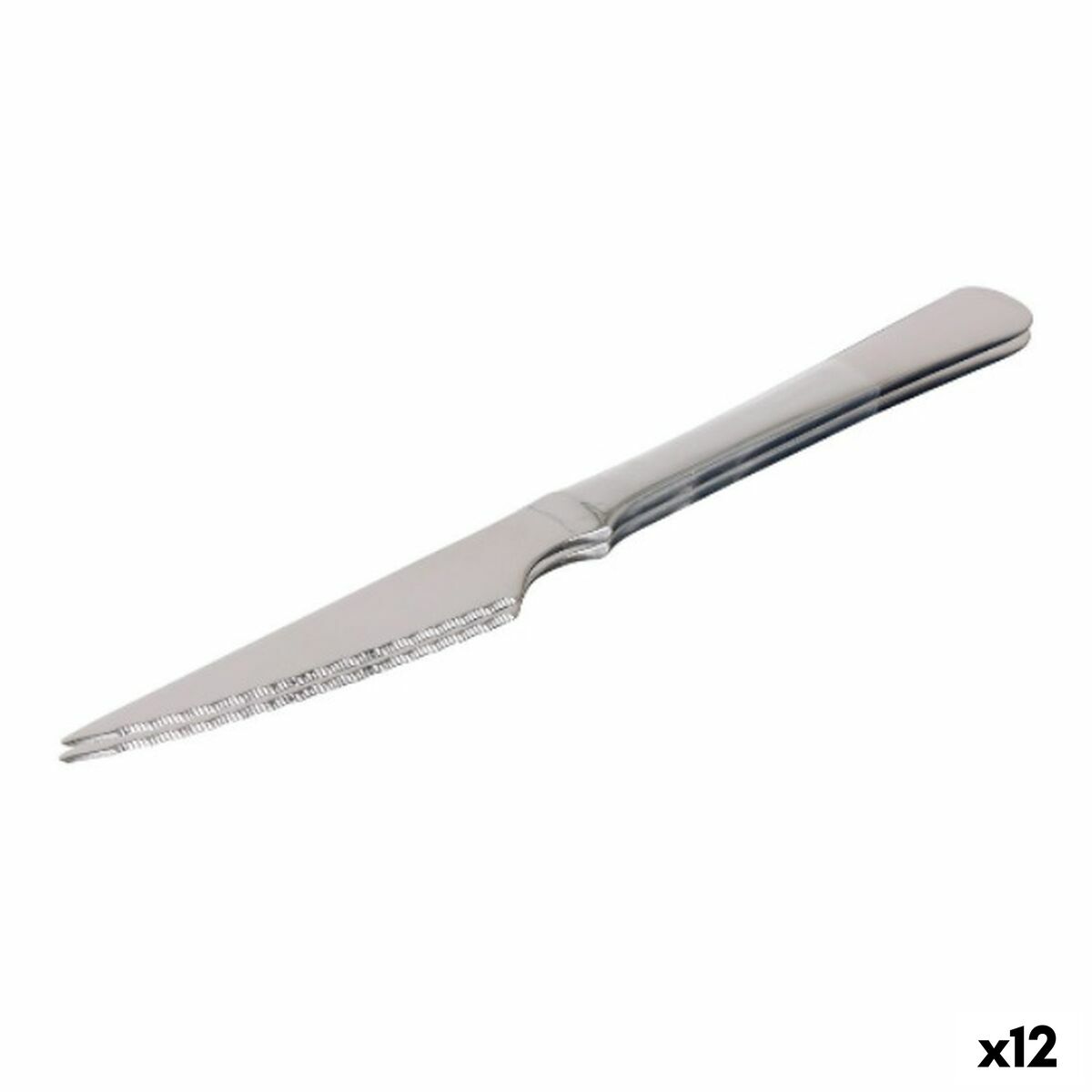 Set de Cuchillos para Carne Quttin Classic Plateado Acero Inoxidable 21,5 x 1,9 cm 2 Piezas (12 Unidades)
