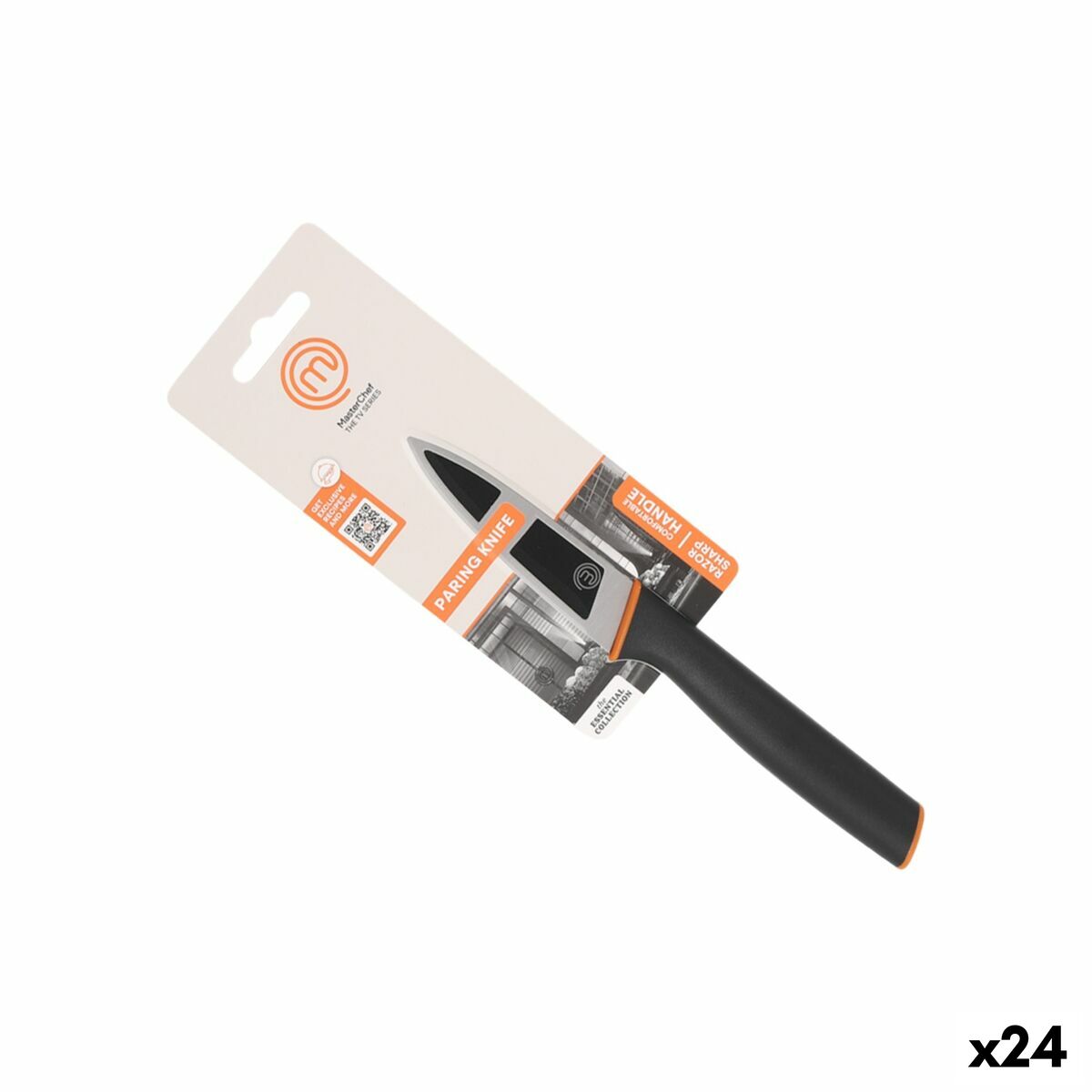 Cuchillo de Cocina MasterChef Negro Plateado 9 cm (24 Unidades)