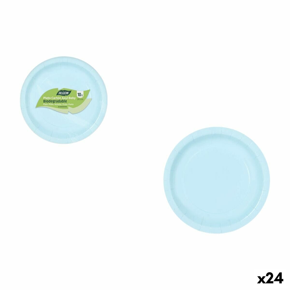 Set de Platos Algon Azul 20 cm 10 Piezas (24 Unidades)