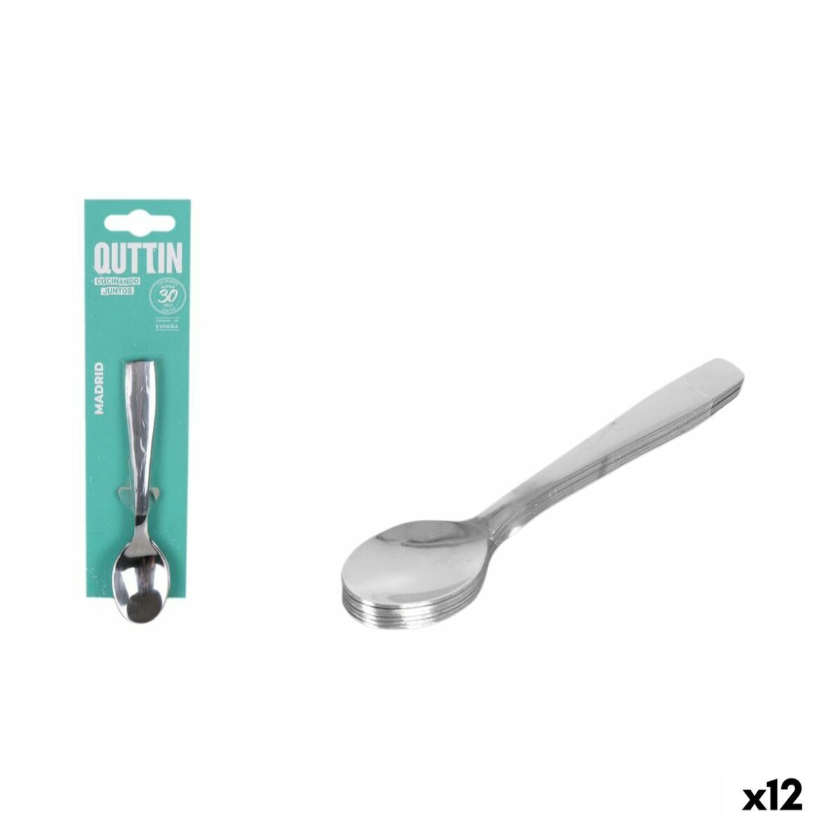 Cuchara de Postre Quttin Madrid 13 x 2,7 x 1 cm 6 Piezas (12 Unidades)
