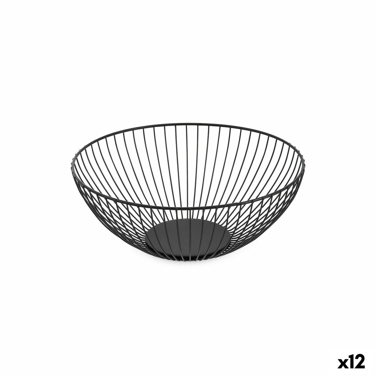 Frutero Confortime Negro Metal 24,5 x 24,5 x 10 cm (12 Unidades)