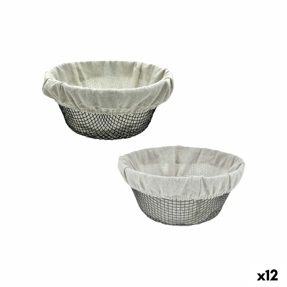 Cesta para el Pan Metal 23 x 23 x 10 cm (12 Unidades)