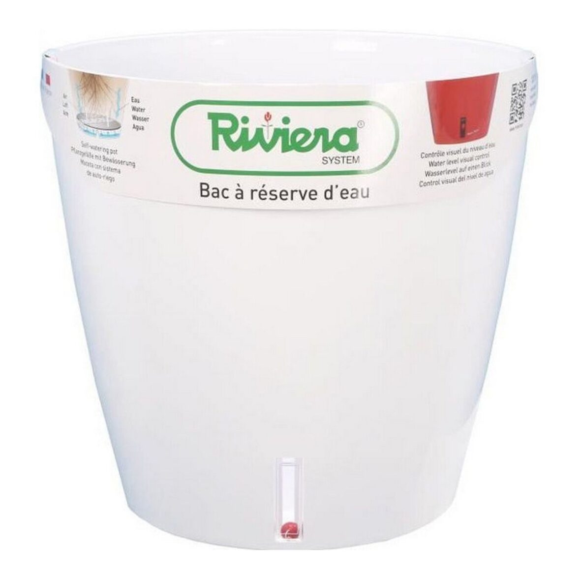 Maceta Autorriego Riviera Eva New Blanco Plástico Redonda Ø 46 cm