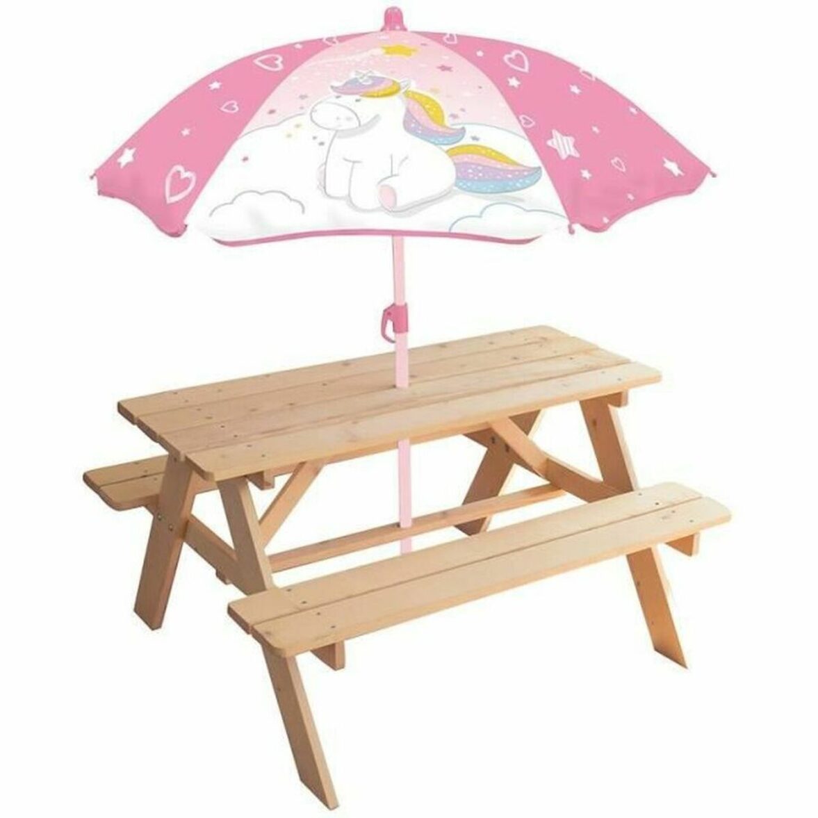 Mesa de picnic Fun House    53 x 95 x 75 cm Sombrilla Unicornio