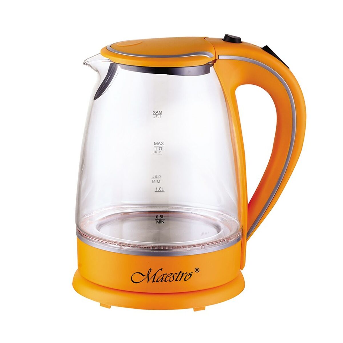 Hervidor Feel Maestro MR-064 Naranja Transparente Vidrio 2000 W 1,7 L - Effik Store