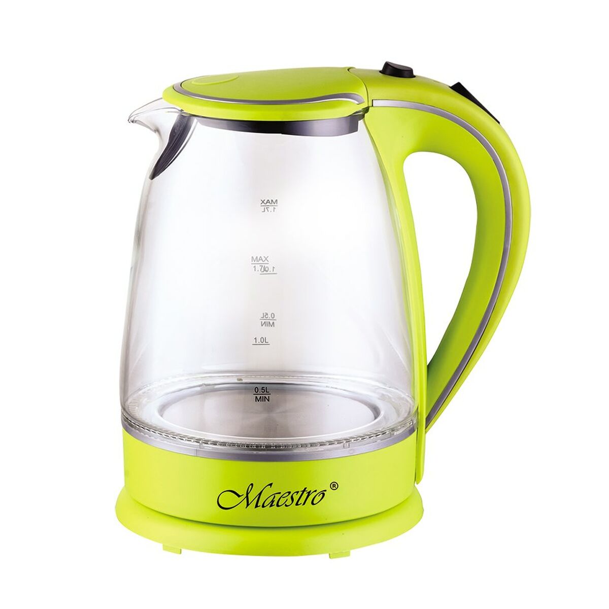 Hervidor Feel Maestro  MR-064 Verde Transparente Vidrio 2000 W 1,7 L - Effik Store