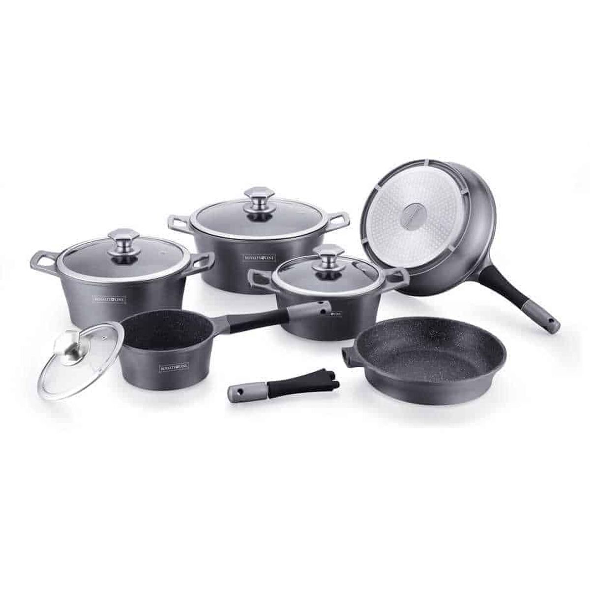 Batería de Cocina Royalty Line ES2014M Gris Plateado 14 Piezas - Effik Store