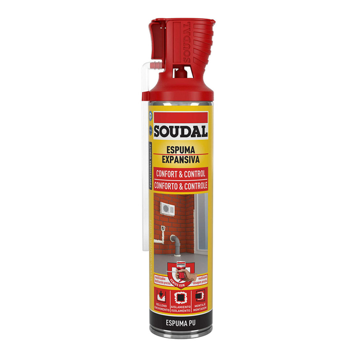 Espuma Soudal Confort & Control 123921 Poliuretano 600 ml