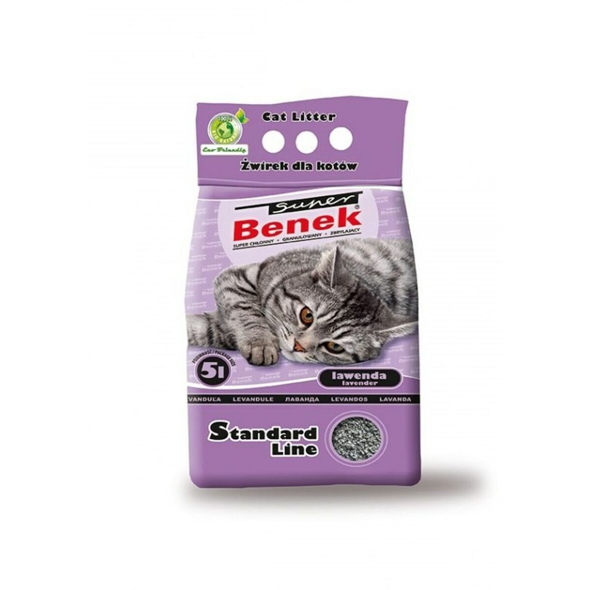 Arena para Gatos Super Benek                                 Lavanda 5 L