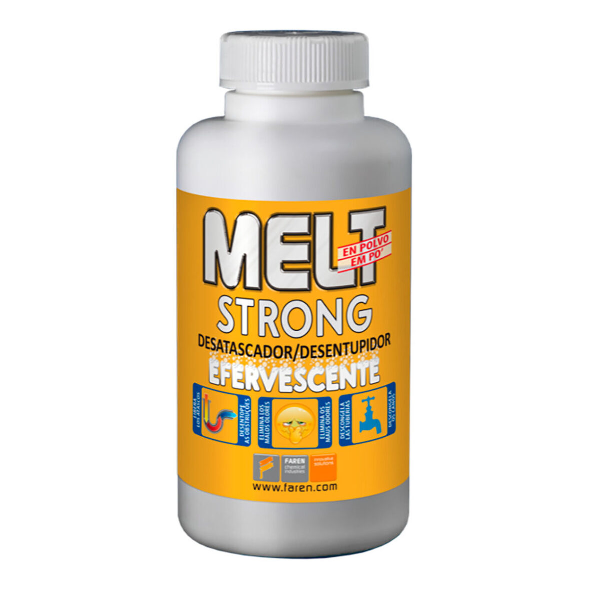 Desatascador Faren Melt Strong Efervescente Sin Ácido 600 g