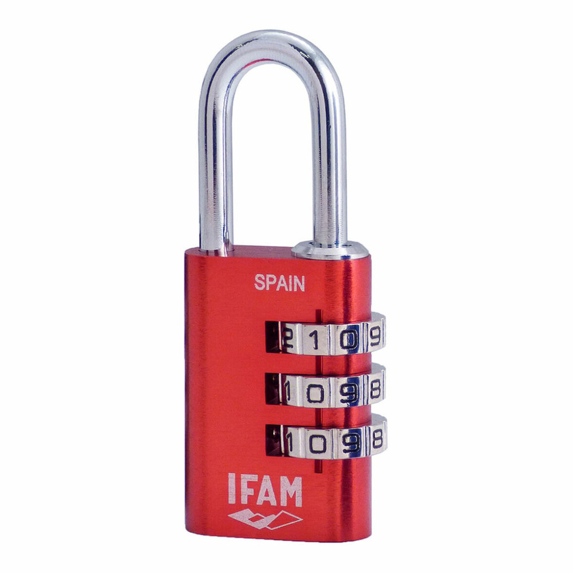 Candado de combinación IFAM Combi30 Aluminio Rojo