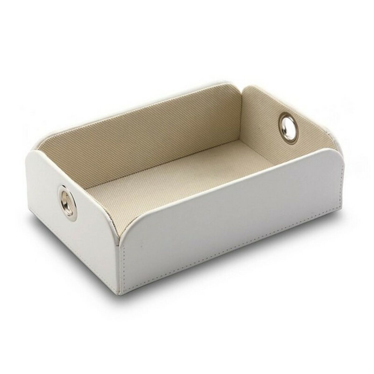 Vaciabolsillos Versa Blanco Polipiel Metal Poliéster (13 x 6,5 x 20 cm) - Effik Store