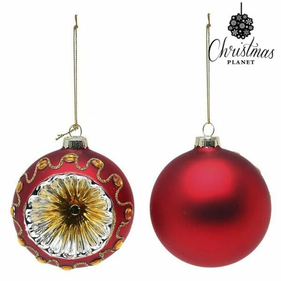 Bolas de Navidad 8 cm (2 uds) Cristal Rojo