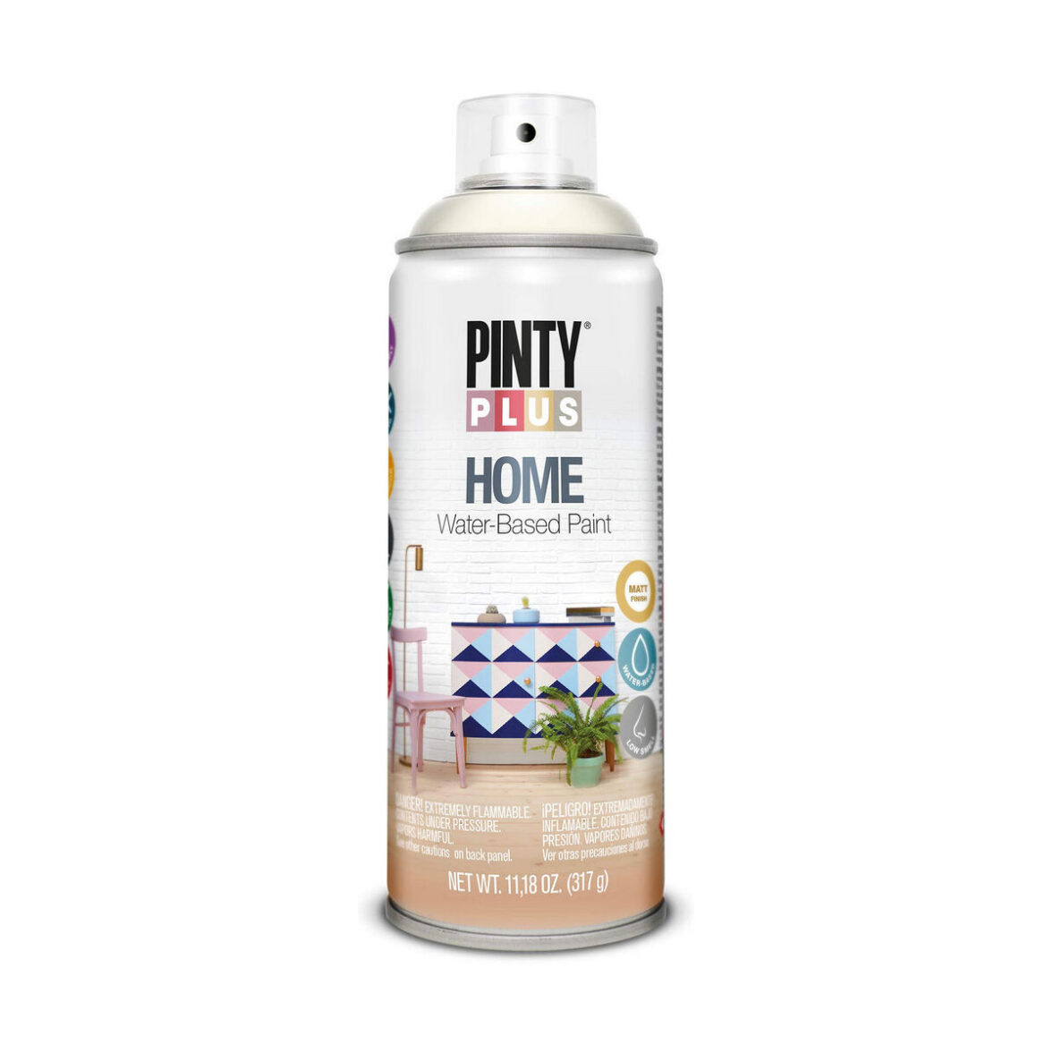 Pintura en spray Pintyplus Home HM112 400 ml White Milk