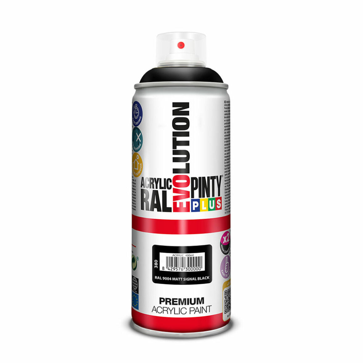 Pintura en spray Pintyplus Evolution RAL 9004 Signal Black 400 ml Mate