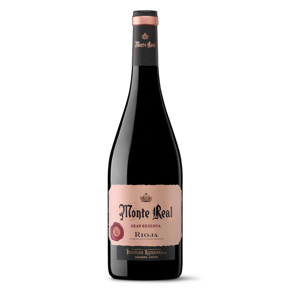 Jamón Ibérico de Bellota Linaje Negro 100 g x 5 Botella de vino tinto 750 ml Monte Real