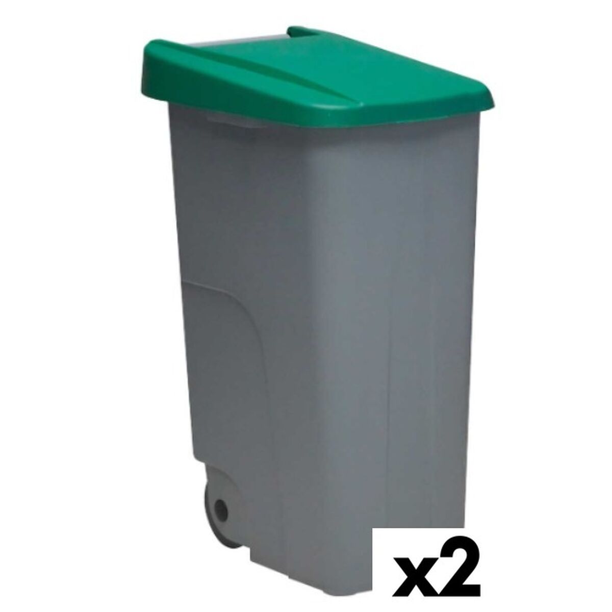 Cubo de Basura con Ruedas Denox 85 L Verde 58 x 41 x 76 cm - Effik Store