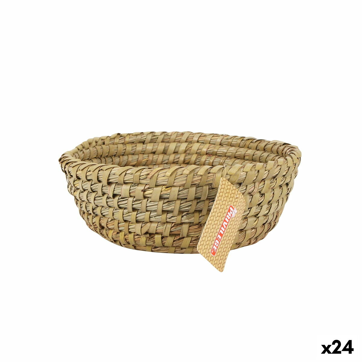 Cesta Multiusos Privilege Mimbre Redonda ø 22 x 8 cm (24 Unidades) - Effik Store