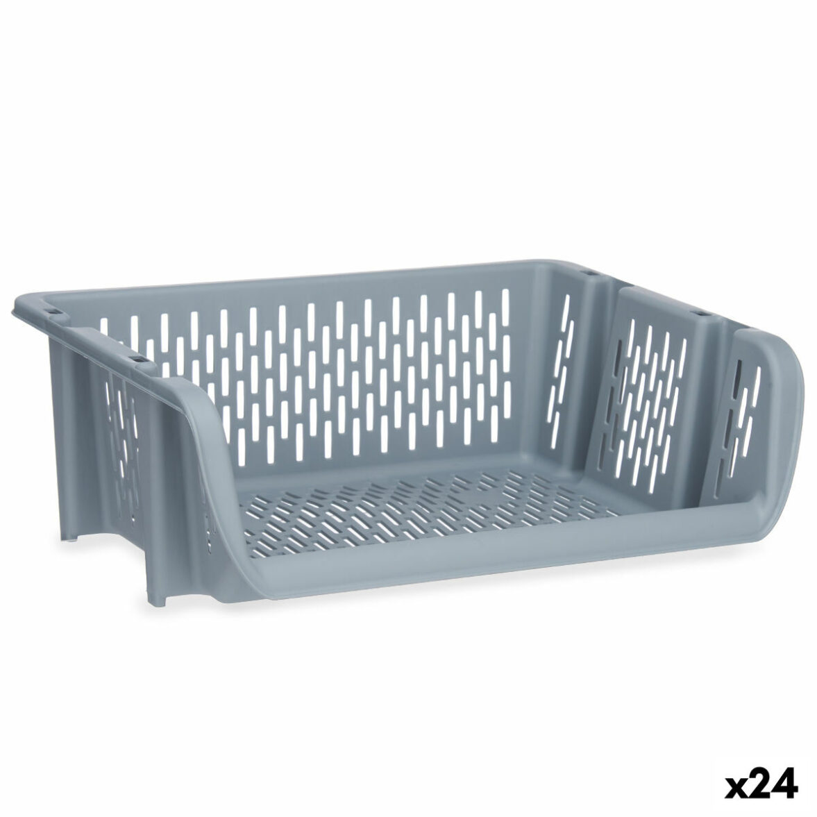 Cesta para verduras Kinvara Q-SHELF-2 Gris Polipropileno 30 x 13,5 x 38,7 cm (24 Unidades)